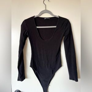 Zara black long sleeve bodysuit